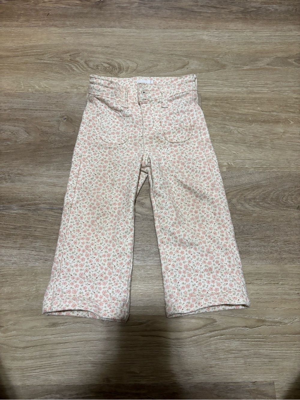 Jamie Kay Pink Cream Floral Wide-Leg Kids Pants